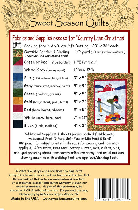Country Lane Christmas Pattern
