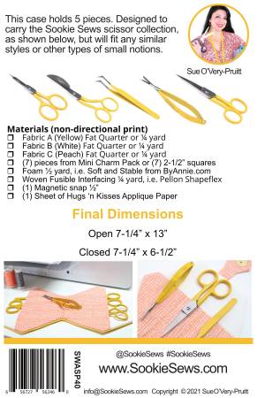 Back of the Hexagon Scissor Case Pattern by Sookie Sews