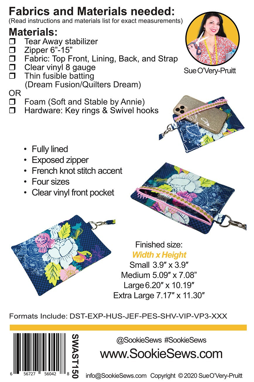 Peek-A-Boo Pouch Zipper Bag In the Hoop