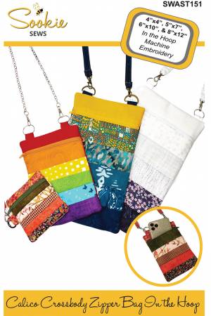 Calico Crossbody Zipper Bag In the Hoop by Sookie Sews