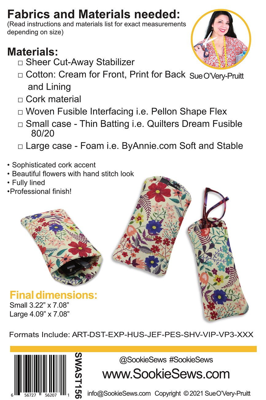 Back of the Garden Flower Eyeglass Case by Sookie Sews