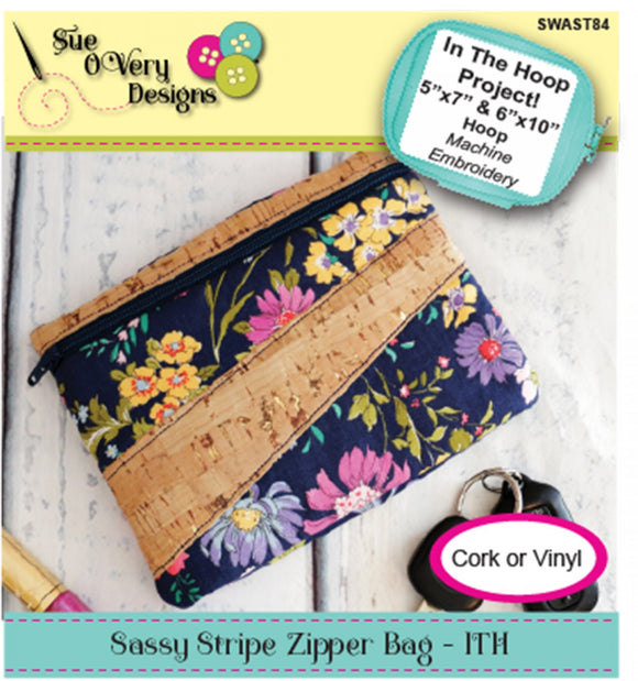 Sassy Stripe Zipper Bag - ITH