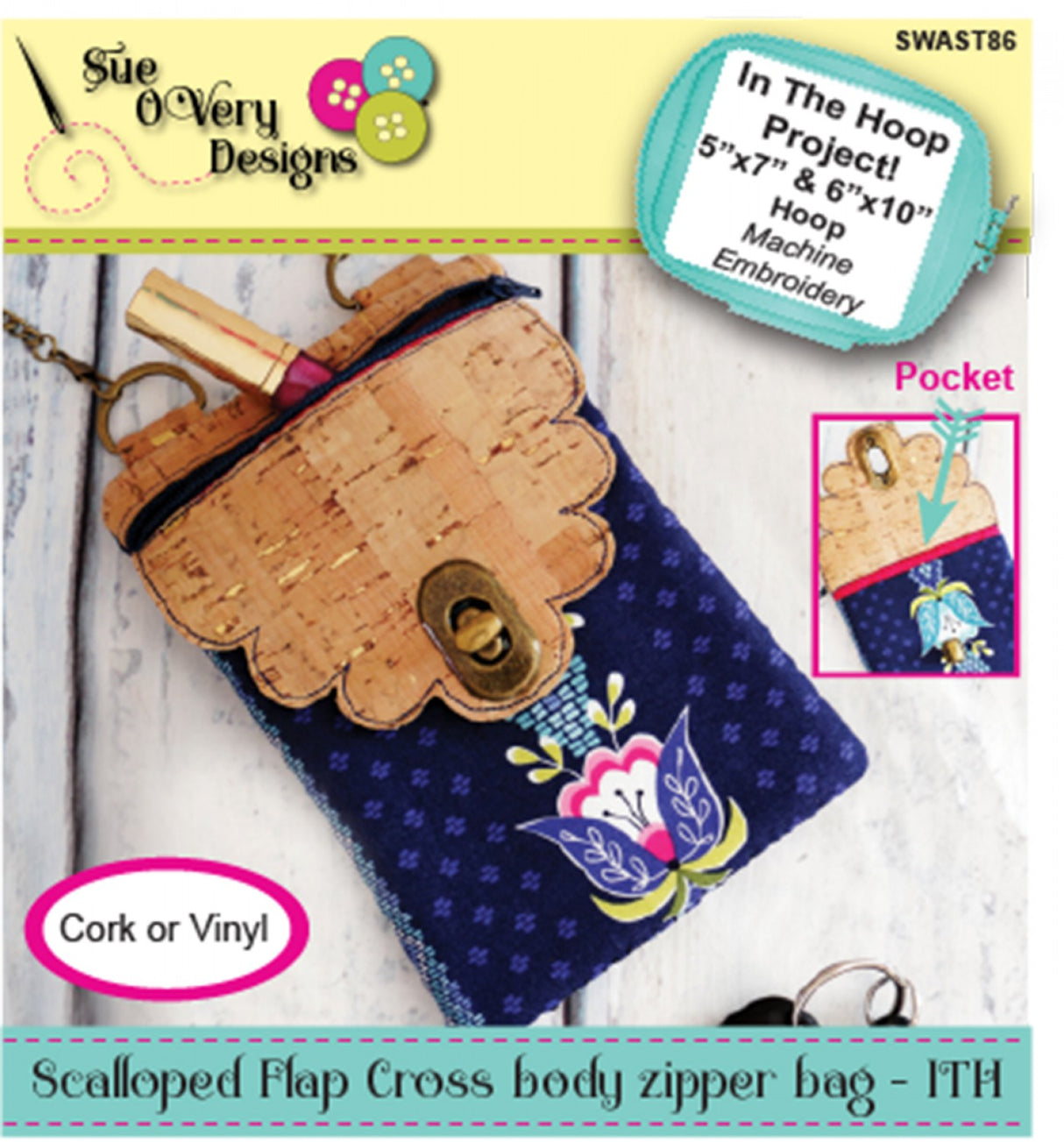Scalloped Flap Cross Body Zipper Bag - ITH