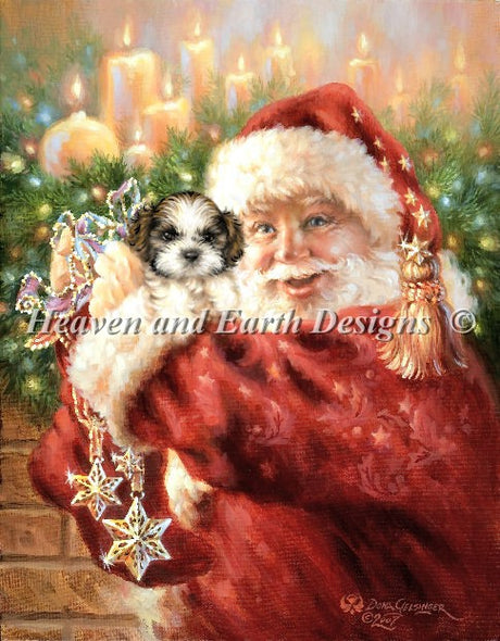 Shih tzu for Christmas Cross Stitch By Dona Gelsinger