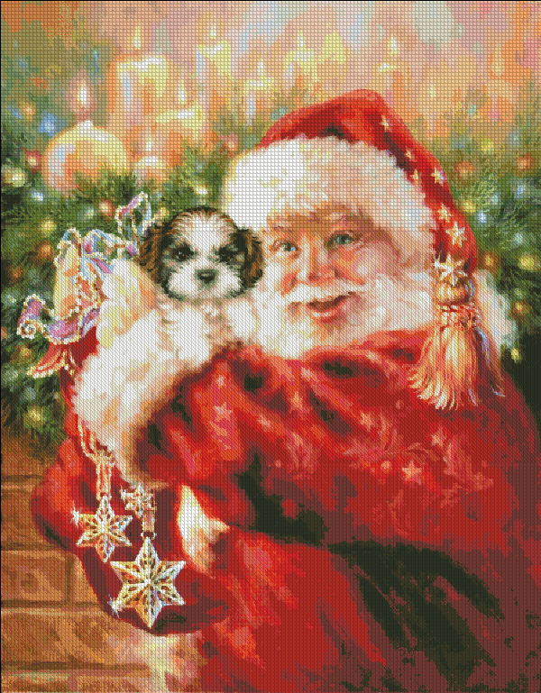 Shih tzu for Christmas Cross Stitch By Dona Gelsinger