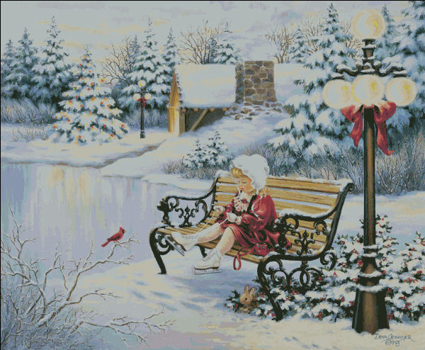 Skaters Dream Cross Stitch By Dona Gelsinger