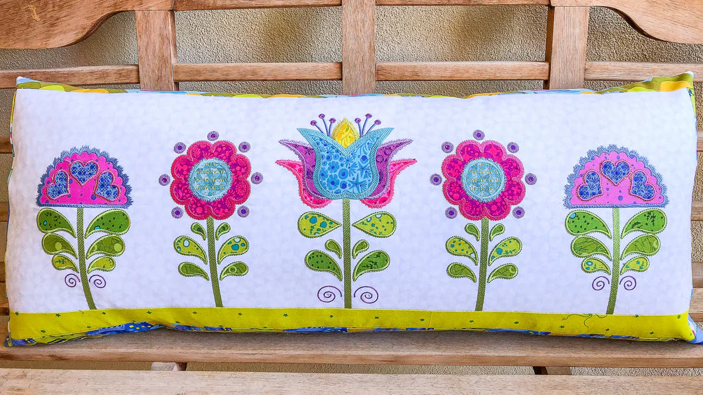 Spring Blues for Machine Embroidery Downloadable Pattern by Fabric Confetti