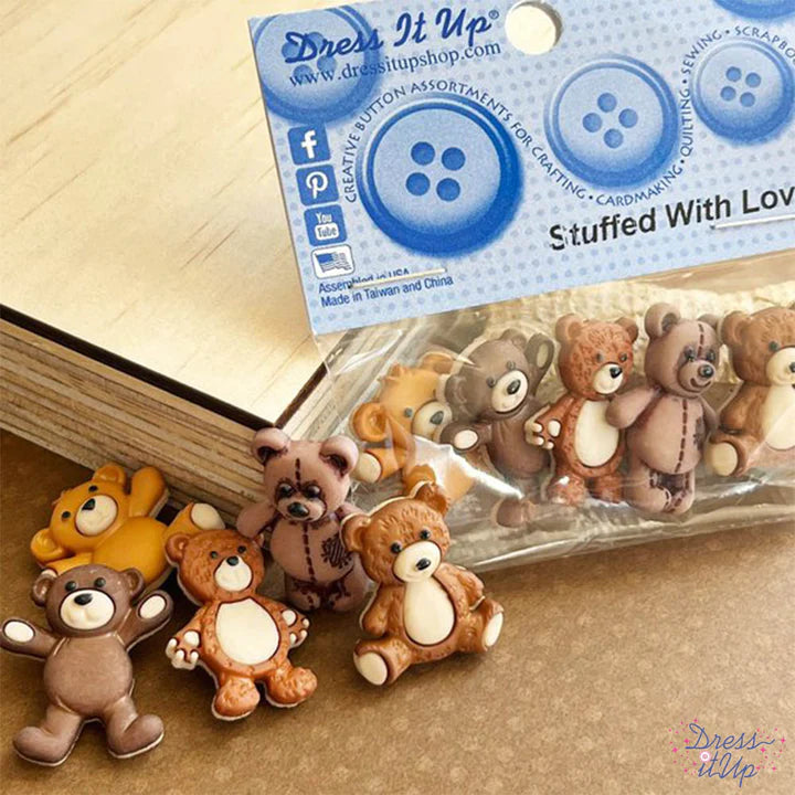 Stuffed with Love Buttons by Dress It Up