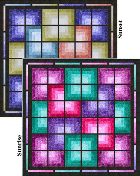 Sunrise Sunset Cabins Downloadable Pattern by Pine Tree Country Quilts