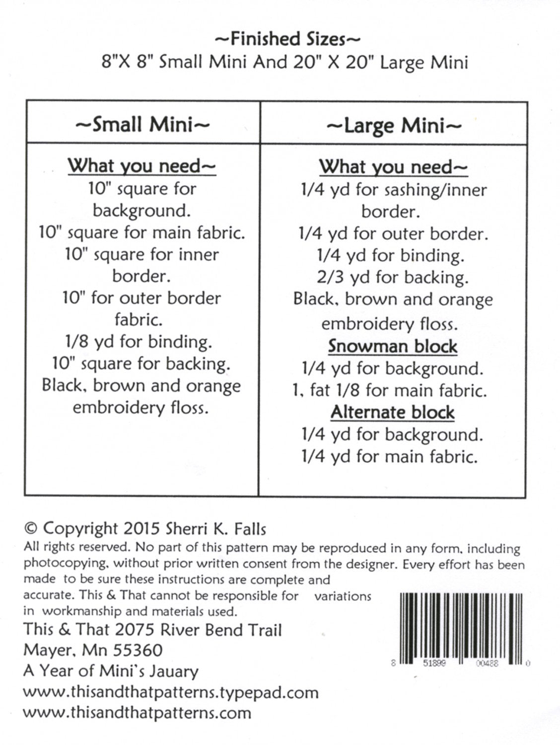 A Year Of Mini's - January