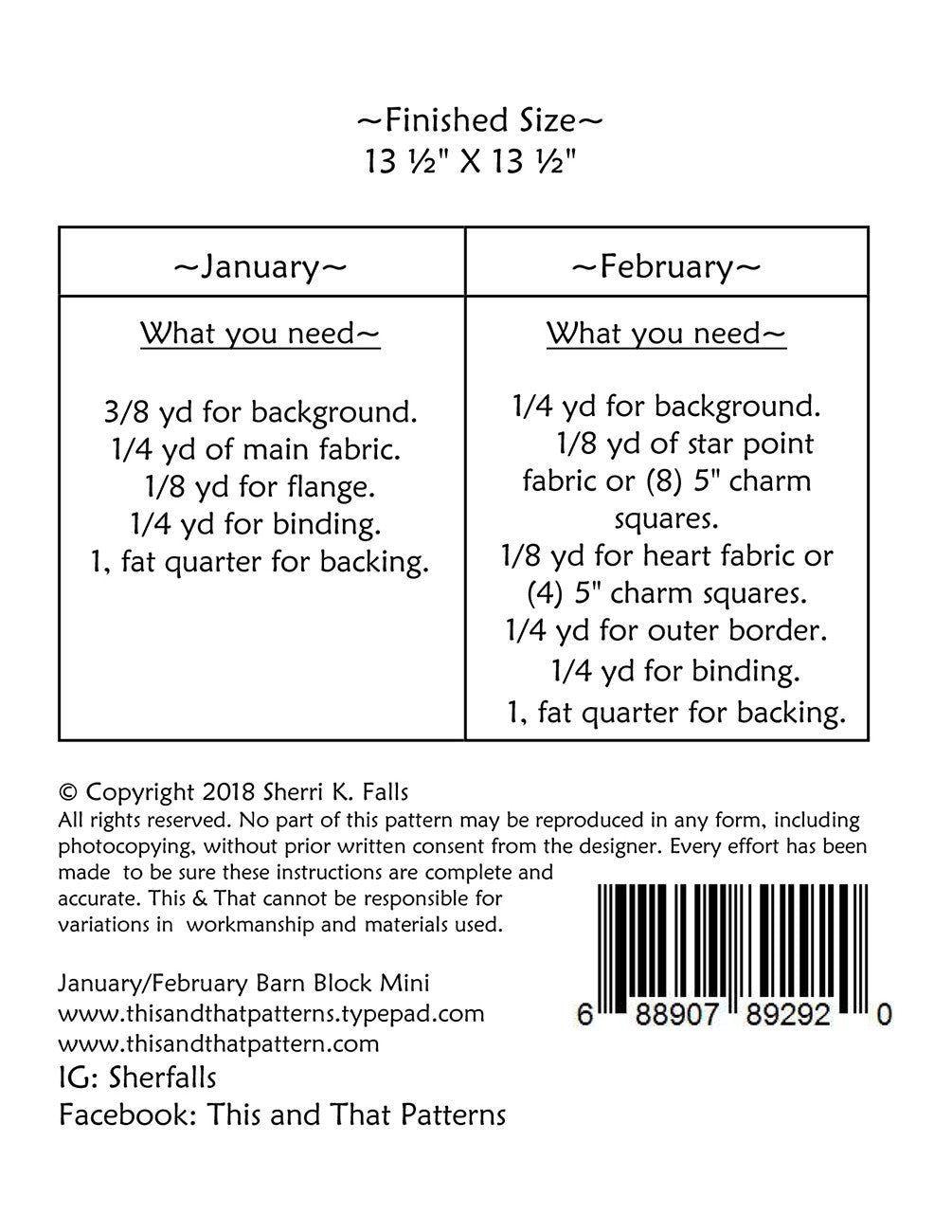 Barn Block Mini January/February