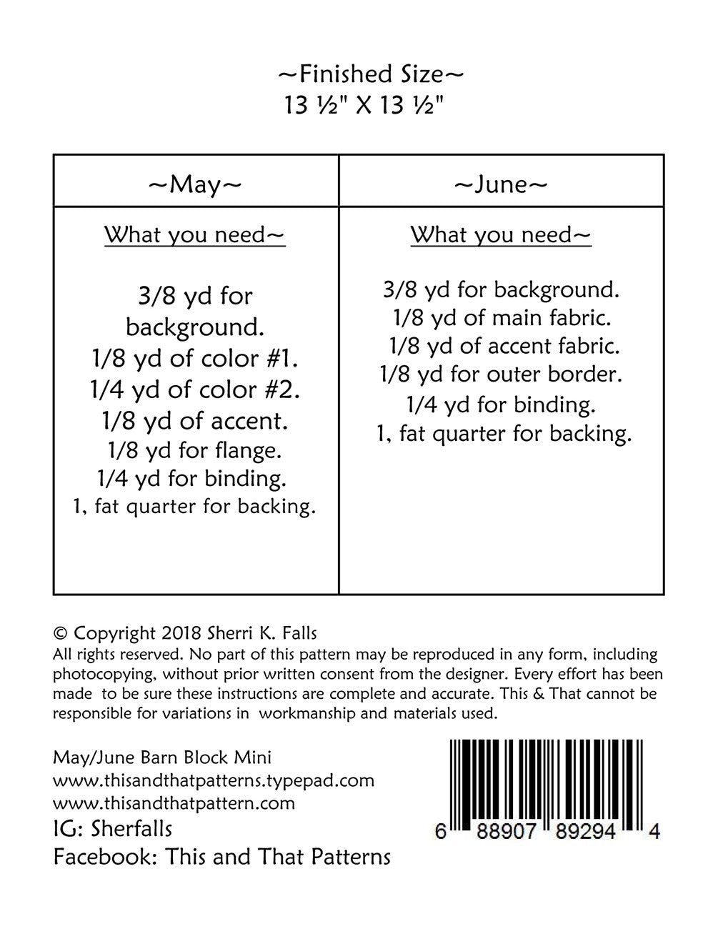 Barn Block Mini May/June