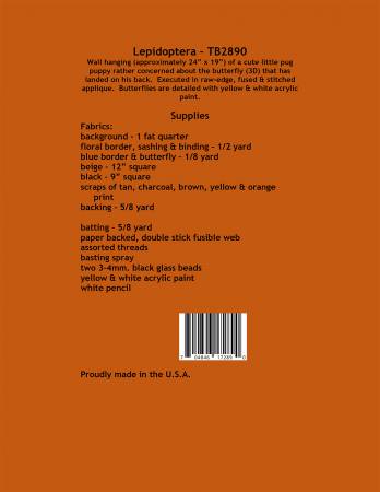 Back of the Lepidoptera Quilt Pattern by Trouble and Boo Designs