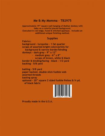 Back of the Me & My Momma Quilt Pattern by Trouble and Boo Designs