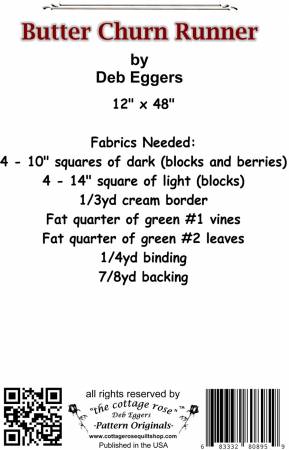 Back of the Butter Churn Runner Pattern by The Cottage Rose