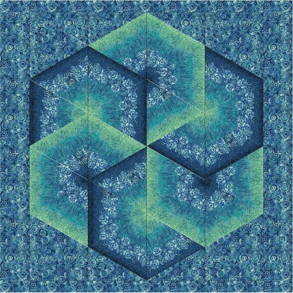 Amaryllis Quilt Pattern by Triangle Frenzy