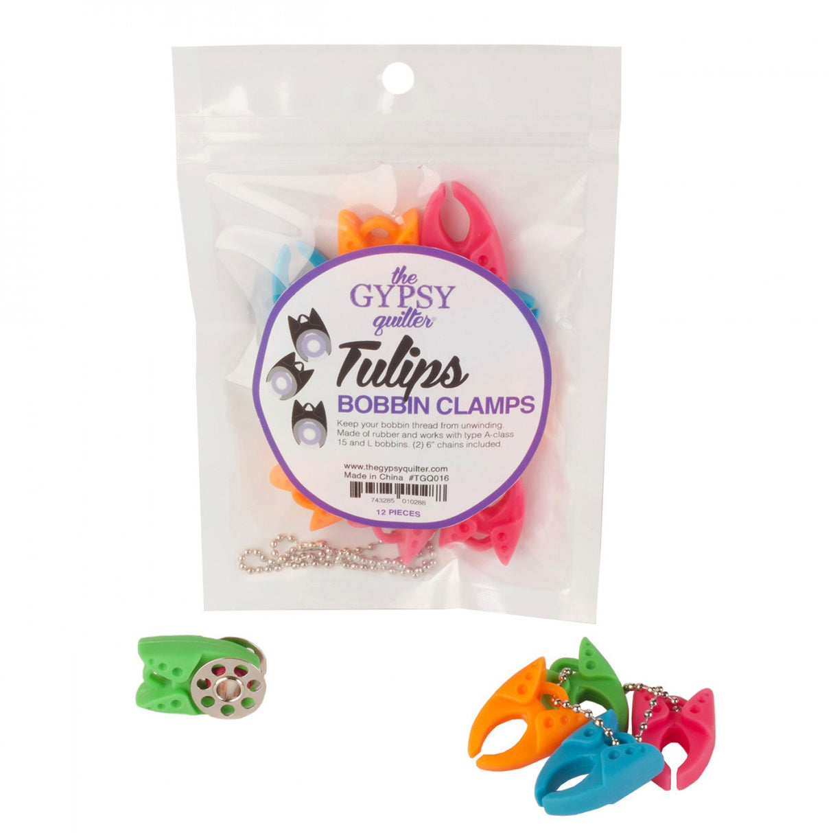 The Gypsy Quilter Tulip Clamps 12pc Bag