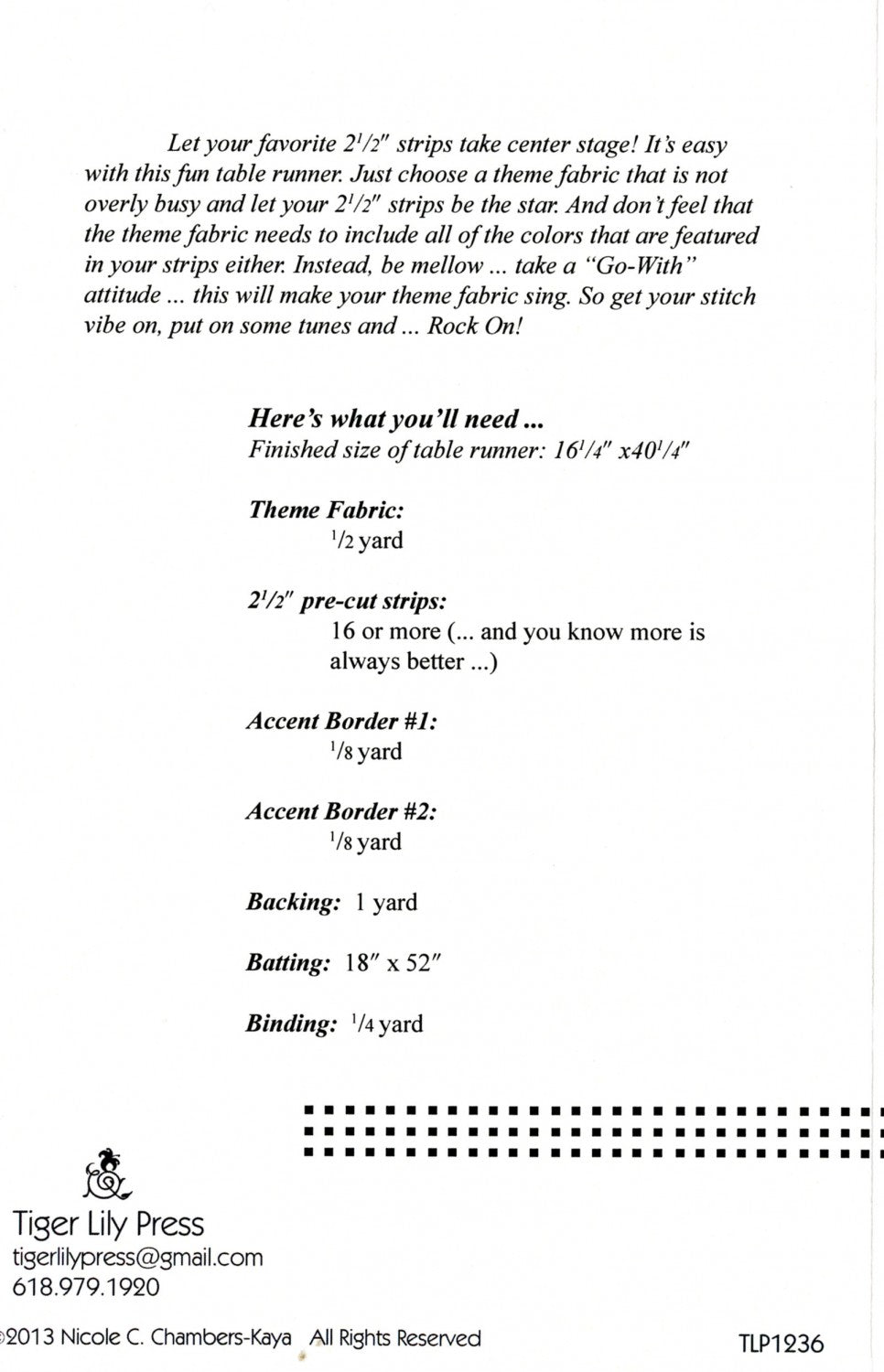 Jelly Rock N Jelly Roll Table Runner