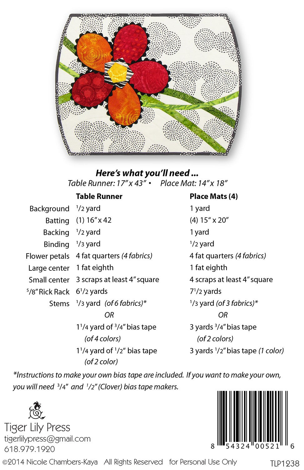 Pickle Blooms Table Runner & Placemats