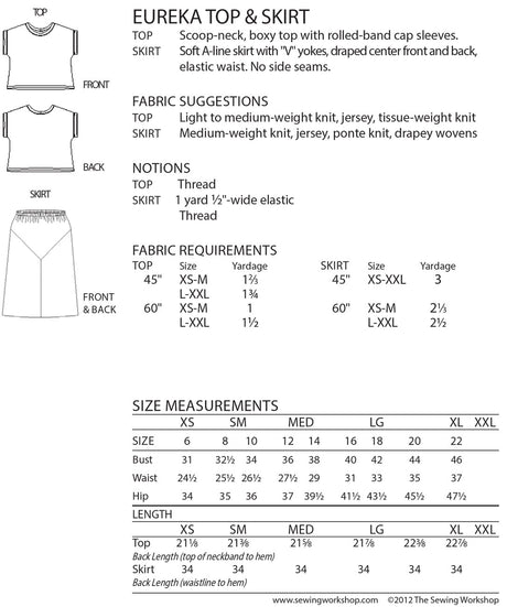 Back of the Eureka Top & Skirt Pattern