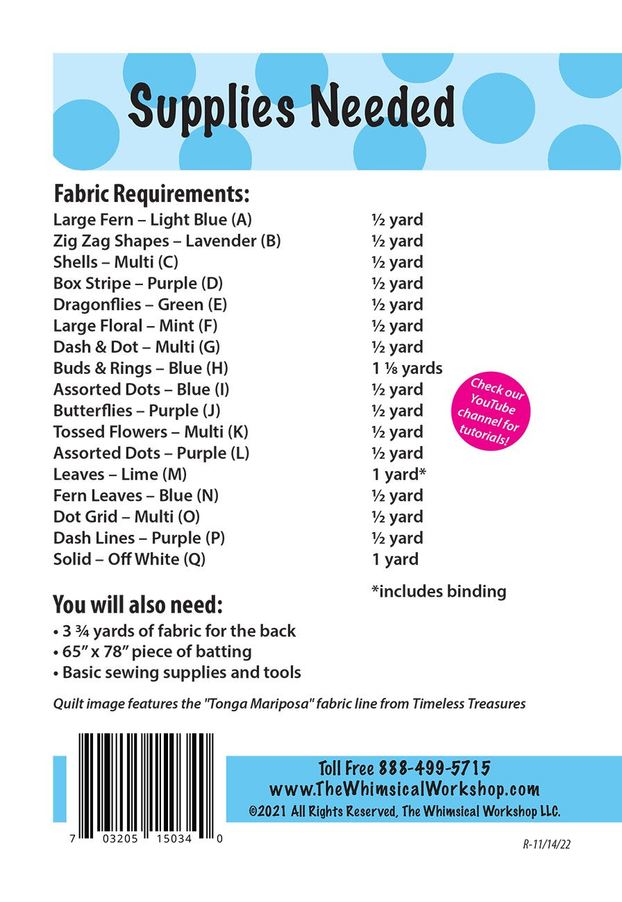 Back of the Every Which Way Quilt Pattern by The Whimsical Workshop