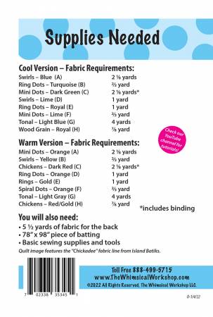 Back of the Lucky Stars Quilt Pattern by The Whimsical Workshop