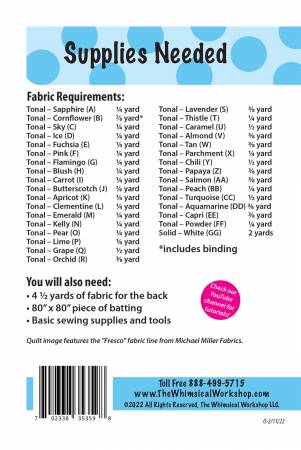 Back of the Color Blocks Quilt Pattern by The Whimsical Workshop