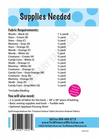 Back of the Dressed for Sucess Quilt Pattern by The Whimsical Workshop