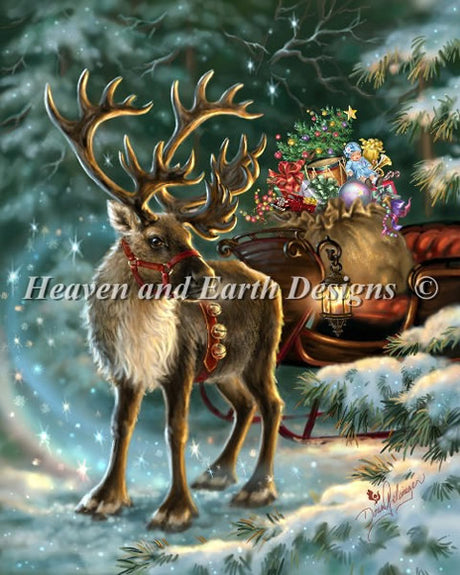 The Enchanted Christmas Reindeer Cross Stitch By Dona Gelsinger