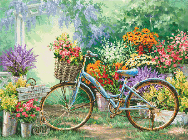 The Flower Mart Cross Stitch By Dona Gelsinger