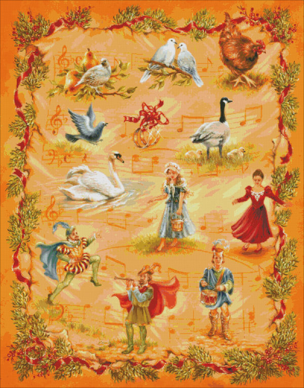 Twelve Days of Christmas Cross Stitch By Dona Gelsinger
