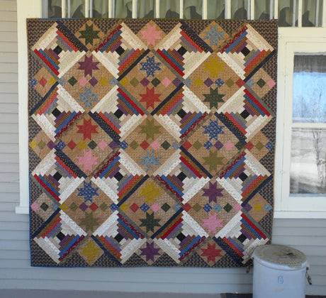 Twinkling Log Cabin Downloadable Pattern by Snuggles Quilts