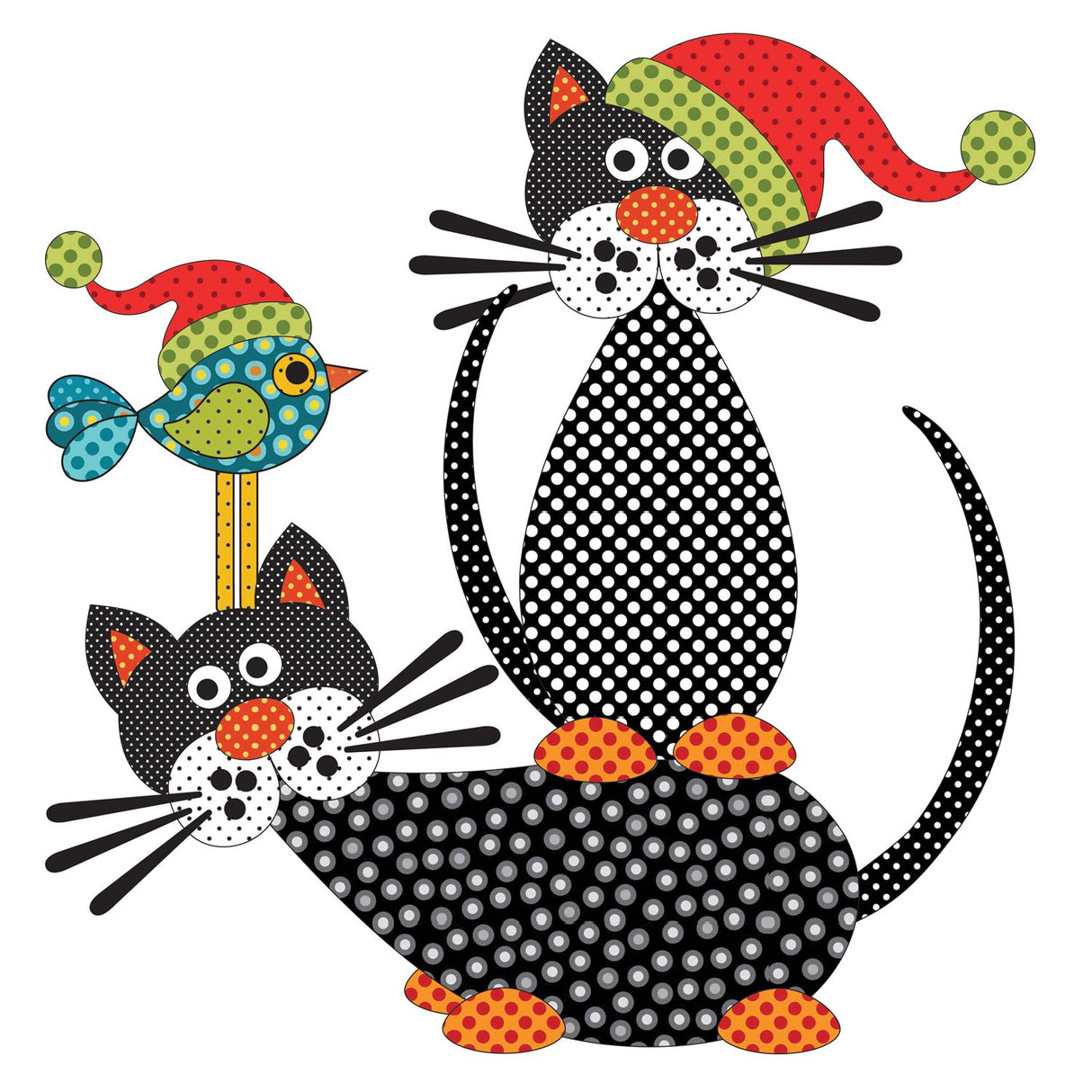 Santa Claws Fusible Fabric Applique