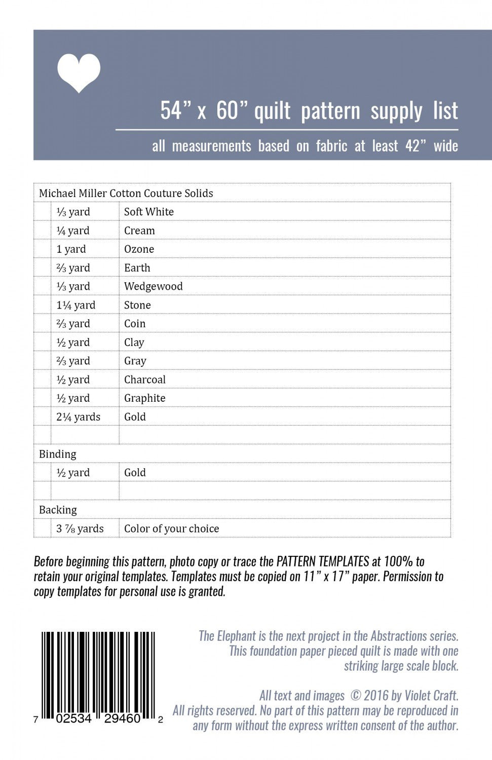 Elephant Abstractions Quilt