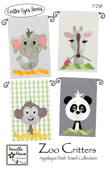 Zoo Critters Applique Dish Towel