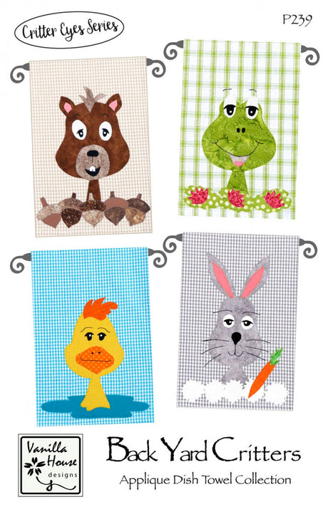 Back Yard Critters Applique Dish Towel