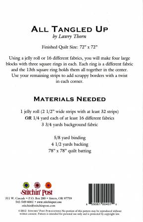 Back of the All Tangled Up - Modern Classic Quilt Pattern by Valori Wells Designs