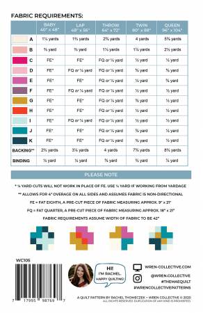 Back of the Mae Quilt Pattern by Wren Collective