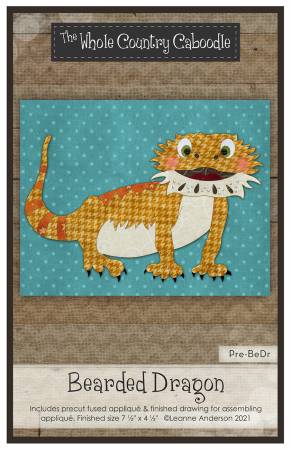 Bearded Dragon Precut Fused Applique Pack by Whole Country Caboodle