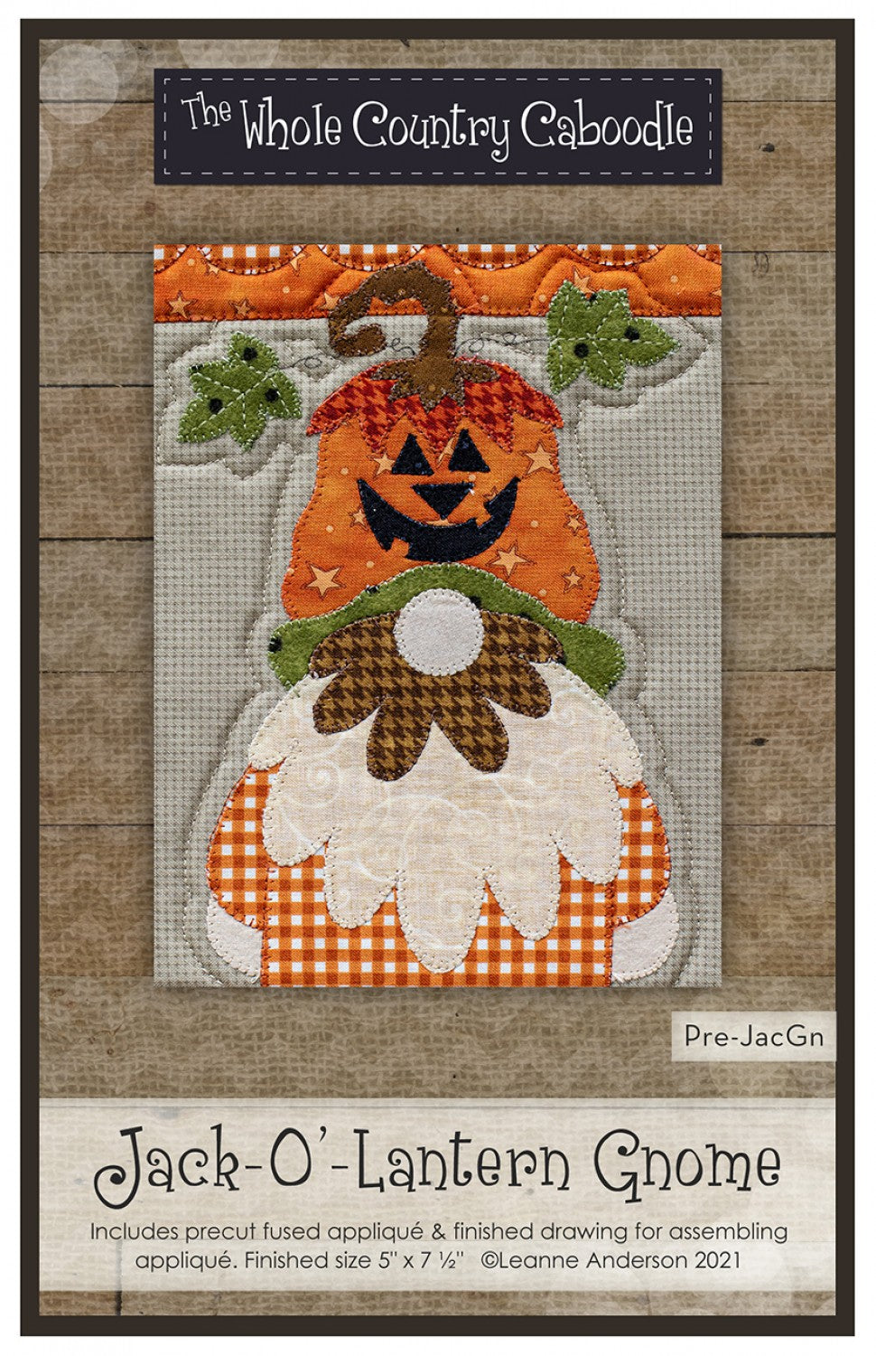 Jack-O-Lantern Gnome Precut Fused Applique Pack