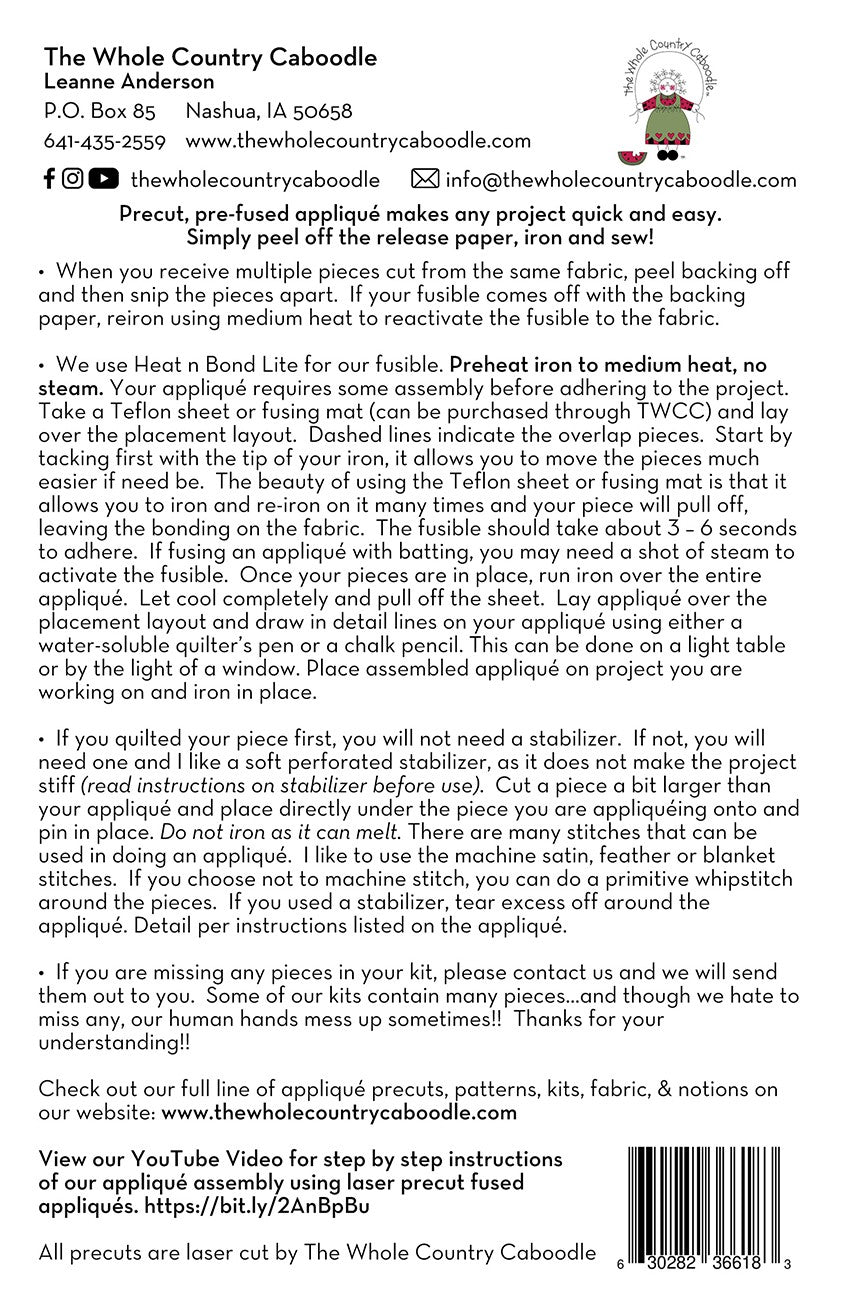 Mr. Pilgrim Gnome Precut Fused Applique Pack