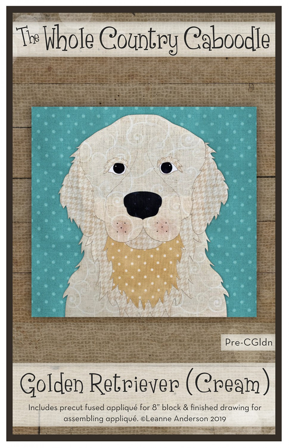 Golden Retriever Cream Precut Fused Applique Pack