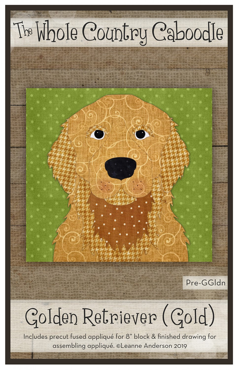 Golden Retriever Gold Precut Fused Applique Pack