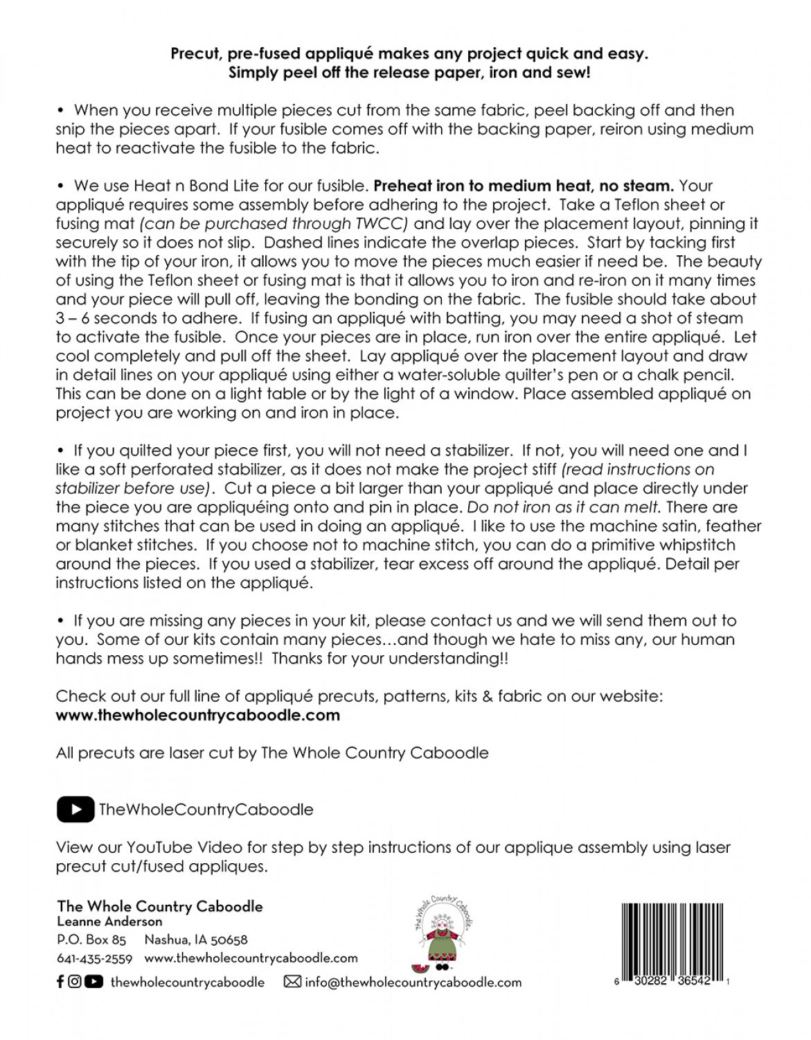 Mrs. Flake Precut Fused Applique Pack