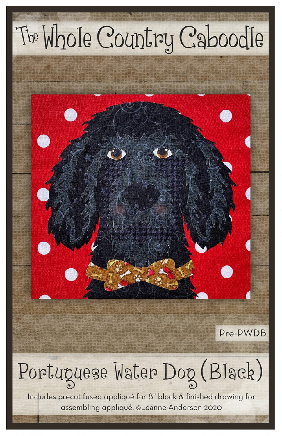Portuguese Water Dog Black Precut Fused Applique Pack
