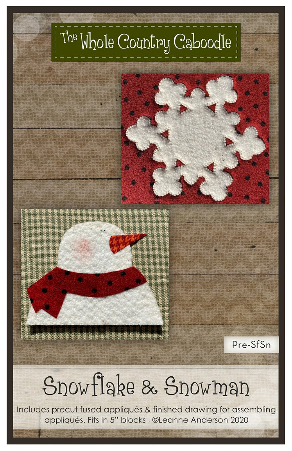 Large Snowflake & Snowman Precut Fused Applique Pack