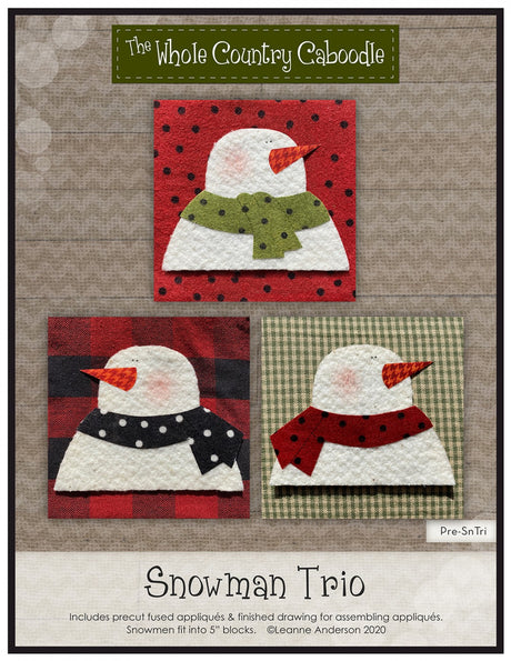 Snowman Trio Precut Fused Applique Pack