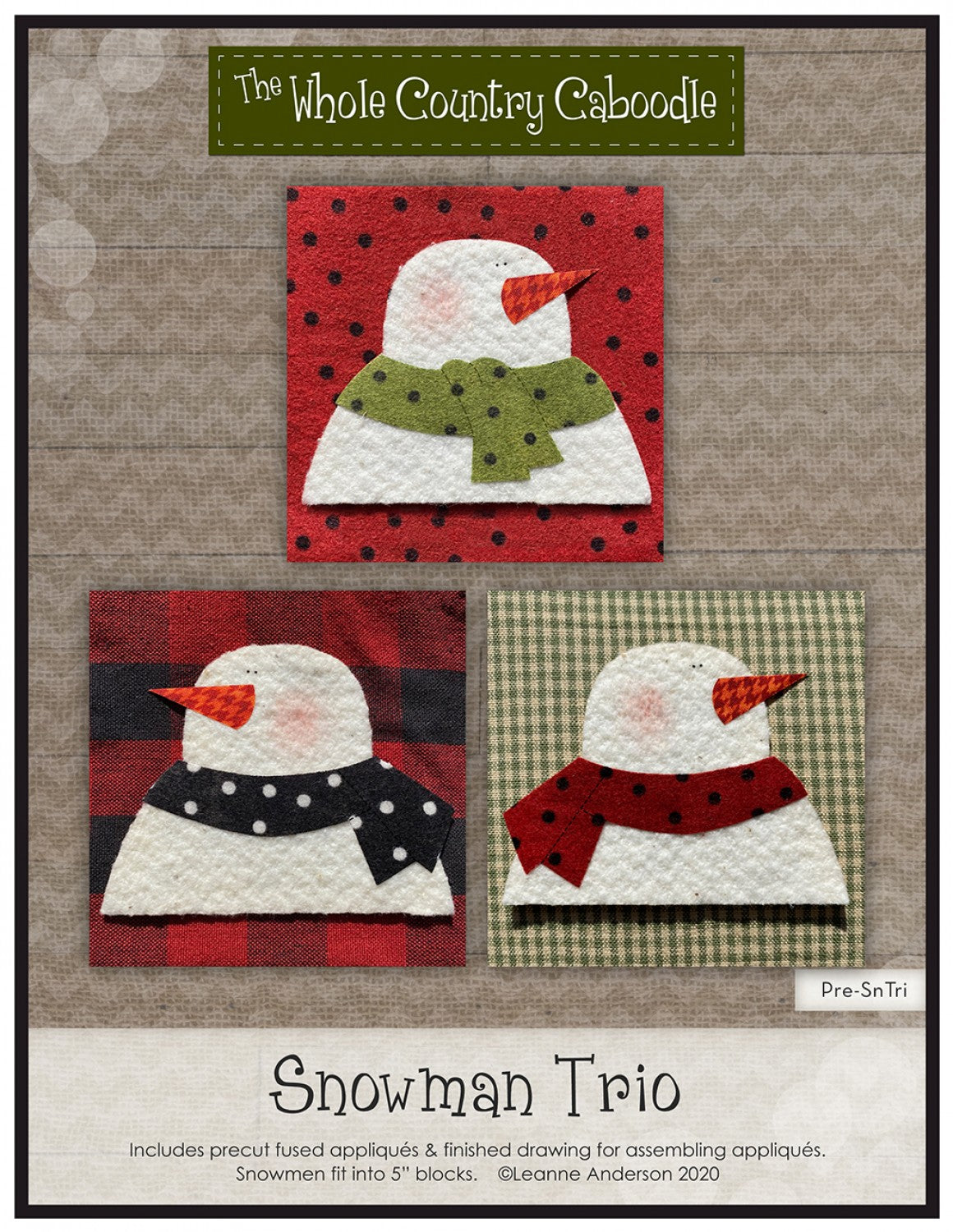Snowman Trio Precut Fused Applique Pack