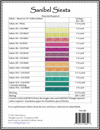 Sanibel Siesta BOM Quilt Pattern