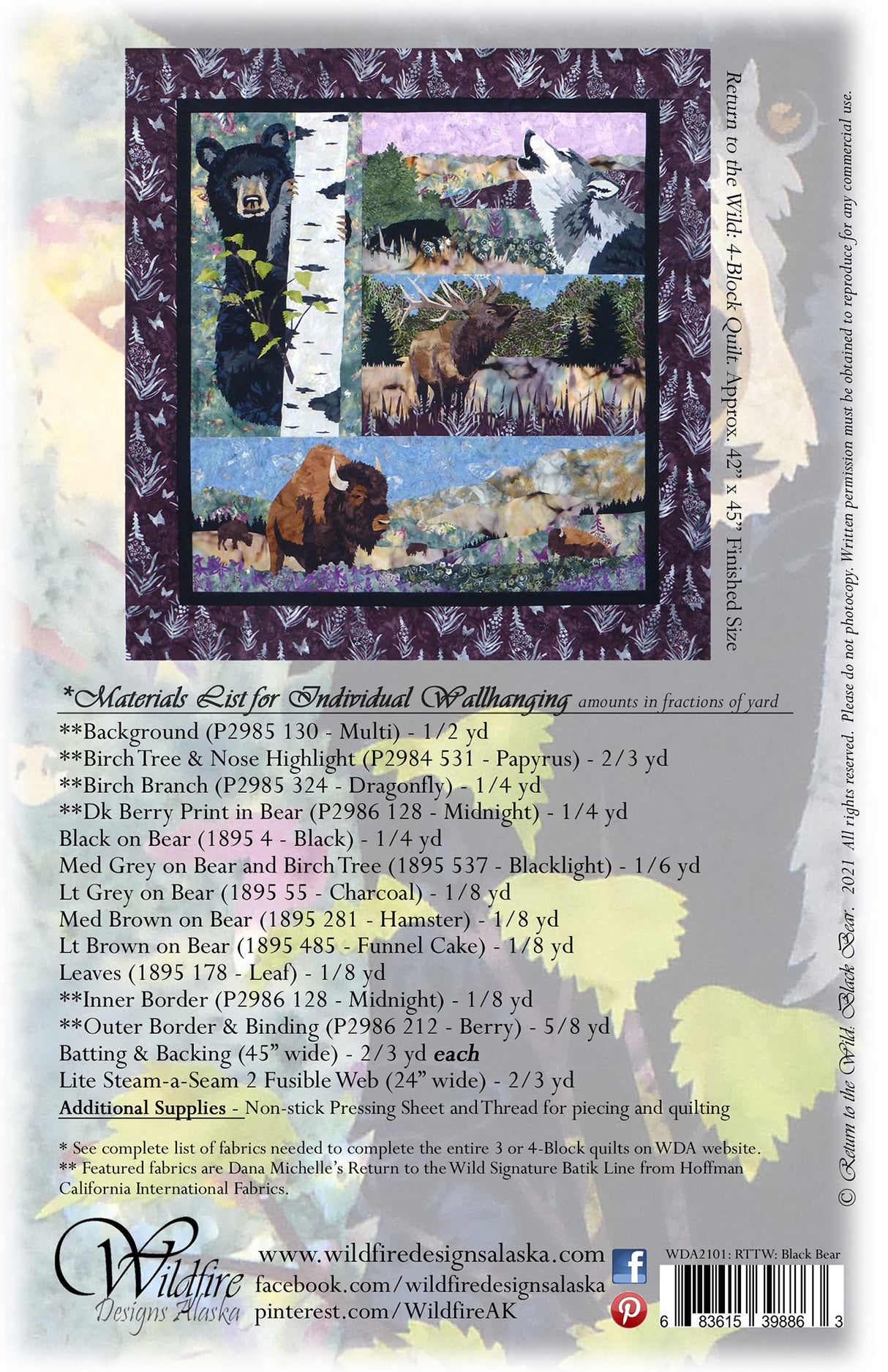 Return to the Wild: Black Bear Pattern